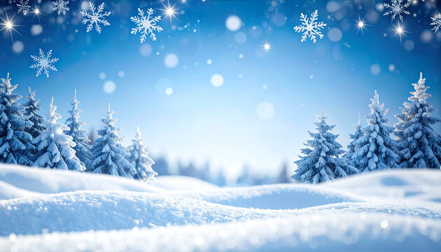 winter landscape with snow