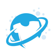 laundry logo design modern concept of clothes cleanliness laundry service with simple silhouette as brand symbol and product illustration template or poster