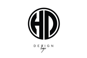 Fototapeta premium HD Circular Monogram Logo Modern Black & White Emblem for Luxury Branding & Elegant Visual Identity