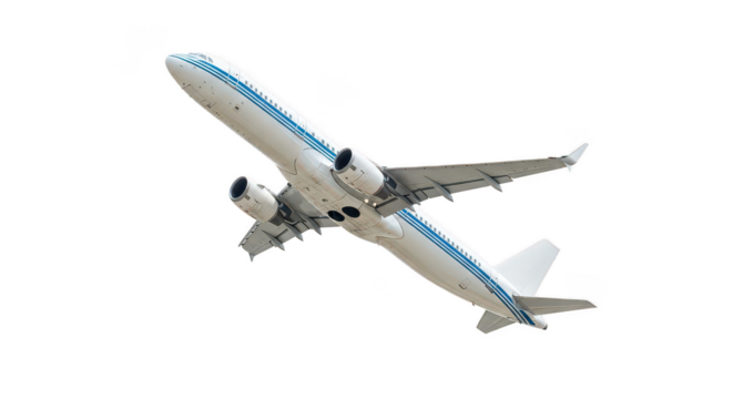 Airplane Taking Off Isolated On Black