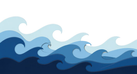 Abstract Blue Ocean Waves Background