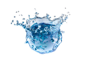 A captivating splash of clear water, showcasing the beauty of nature. Perfect for illustrations of fluid dynamics, freshness, or hydration themes.