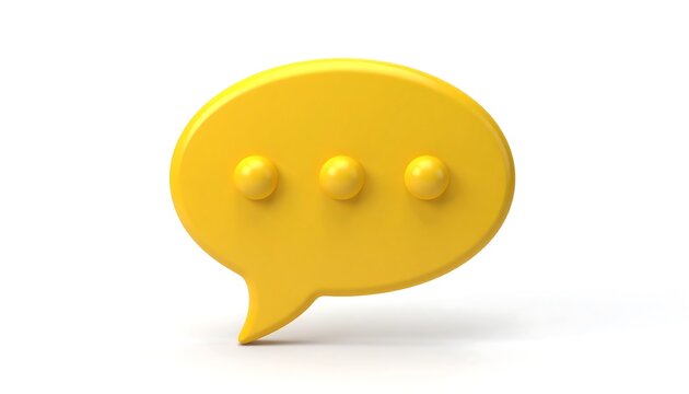 Yellow Speech Bubble 3D Icon. (1) - Powered by Adobe