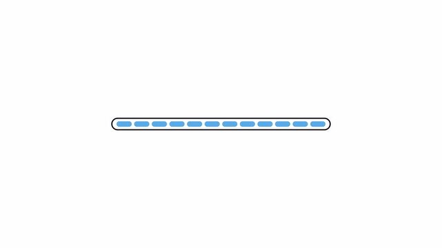Digital loading progress bar animation. Loading bar strip downloading progress animation.