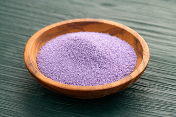 Blueberry flavored sugar in a bowl - Cocktail rim decoration