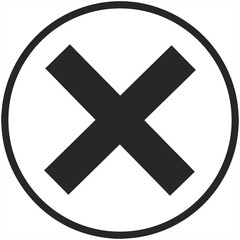 Obraz premium Black Cross Symbol Inside a Circle mark