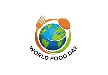 Fototapeta premium Earth Globe with Fork and Spoon for World Food Day Celebration