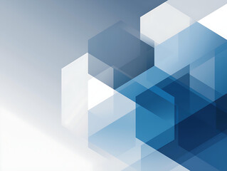 Obraz premium Abstract Background Geometric Shapes Hexagons Blue White Layered Texture Design Pattern Modern Digital Art Composition Futuristic Minimalistic Graphic Web Template