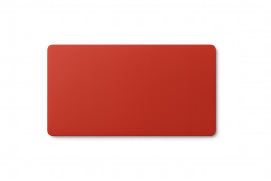 Red credit card on transparent background with rounded corners, perfect for finance, banking, and payment concepts