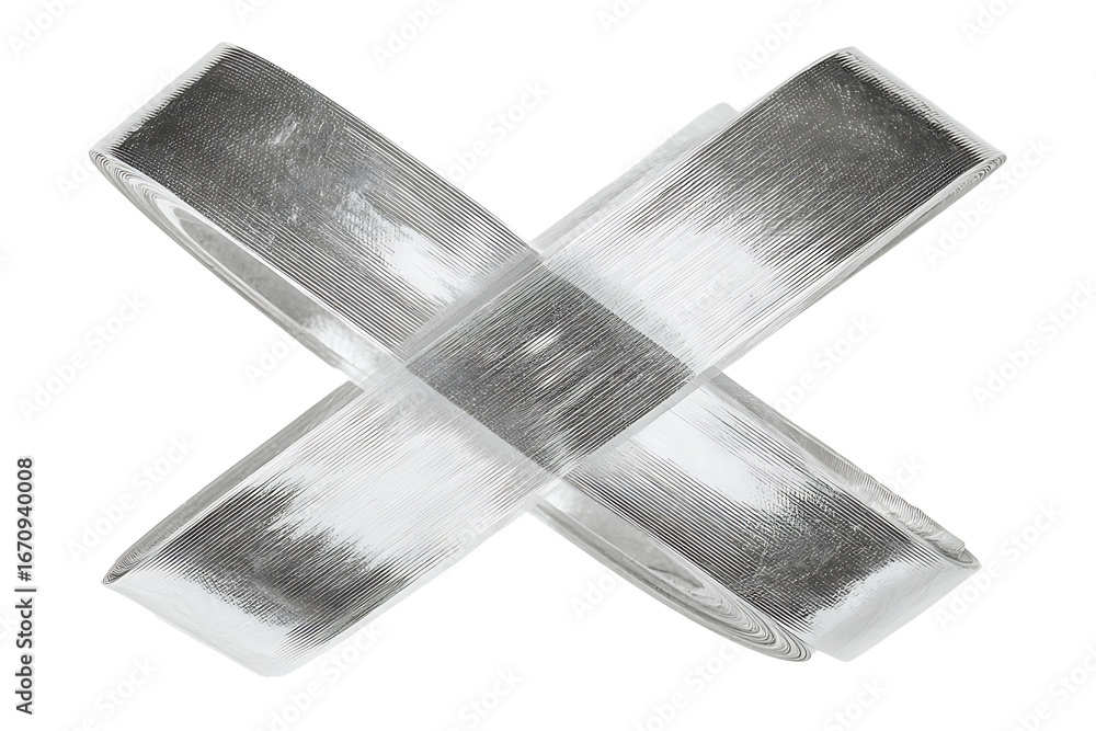 Aufkleber abstract silver lines creating a mesmerizing crisscross pattern on a white background for artistic d