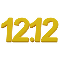 3D Yellow 12.12 Sale Icon