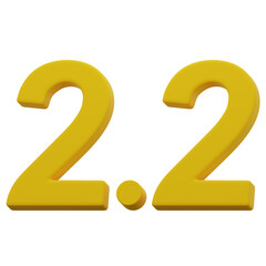 3D Yellow 2.2 Sale Icon