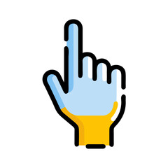 Obraz premium Simple line icon illustration. Pointing index finger. Attention. Suggestion. Pointing out. Pointing. Indicating direction. 