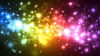 Fototapeta premium Colorful, sparkling background with bright stars.