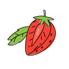 strawberries coloring Doodle
