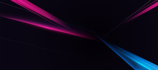 blue pink neon lines on black gradient background. tech product presentations