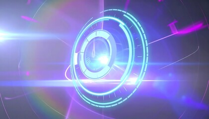 Futuristic Clock with Time, and Abstract Background.