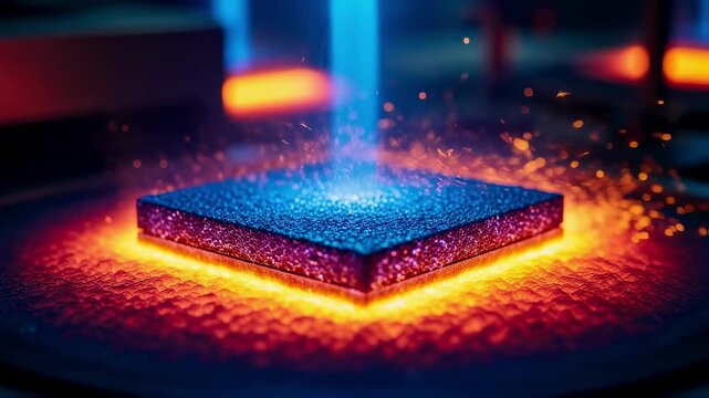 Visualization of temperature gradients within sintering zone affecting coating crystallization on hydrogen electrolyzer stack plates during manufacturing.