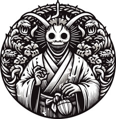 Dark_Gothic_Samurai_Artwork_–_Evil_Oni_Warrior_Vector_with_Katana_Sword