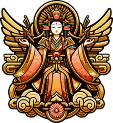 Decorative_Asian_Woman_Vector_Illustration_–_Traditional_Female_Artwork