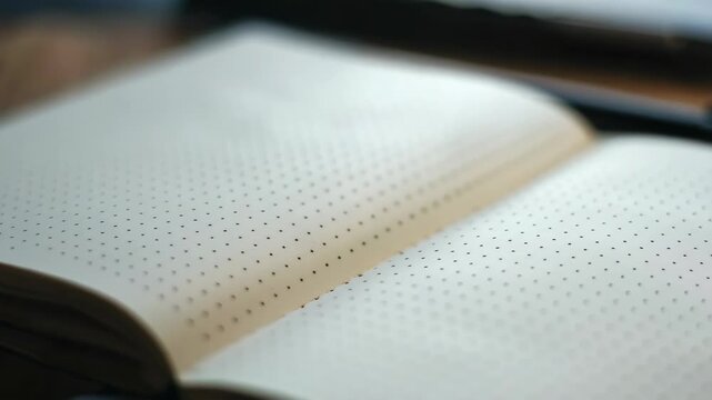 A computer-generated  of a textured wooden hardback book with its pages open.