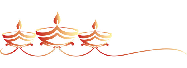 Obraz premium Diya diwali candles isolated on white background 