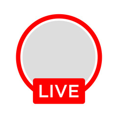 modern vector frame for live streaming red circle