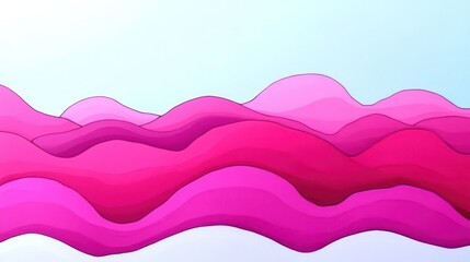 Abstract illustration of flowing pink waves against a light background.