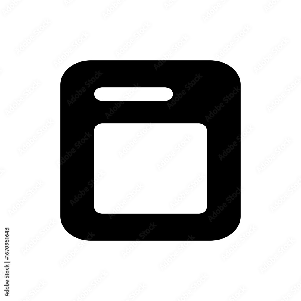 Aufkleber four black rounded squares arranged in a square grid with white square cutouts in the center of each