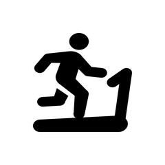 Silhouette of a person running on a treadmill in a gym, exercising and maintaining fitness and health goals