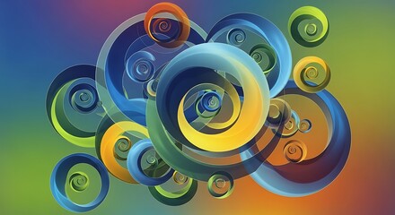 Enchanting vortex of vivid colors and swirling shapes that evoke a sense of wonderment and awe