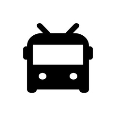 Black conference table with rounded corners surrounded by eight chairs in a meeting room setting icon