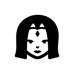 Illustration of a black delivery truck with a square cargo area and two visible wheels in profile view