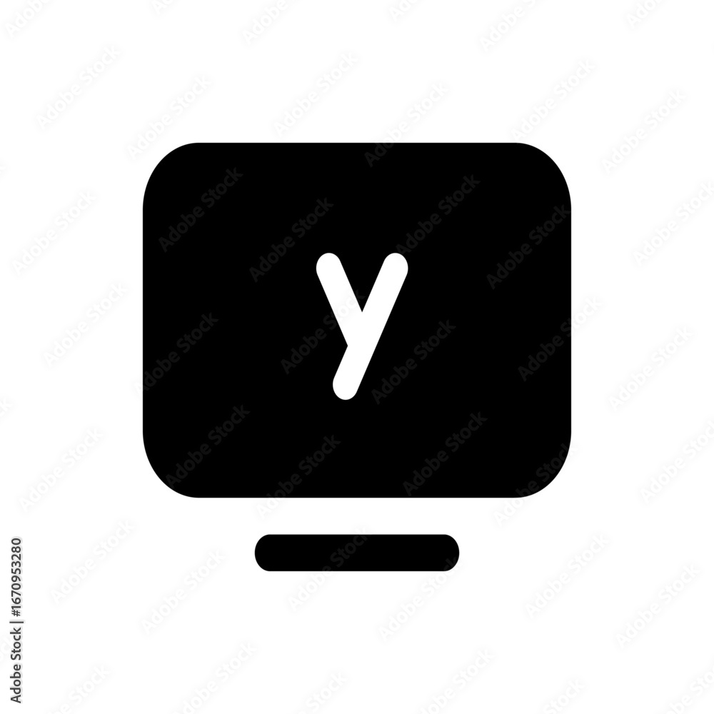 Poster black screen with white x mark and a horizontal line at the bottom of the screen in solid fill style