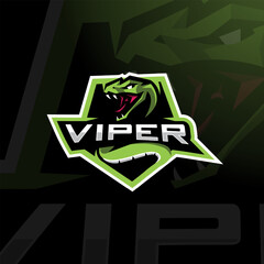 Viper Poisonous Green Snake Mascot Logo