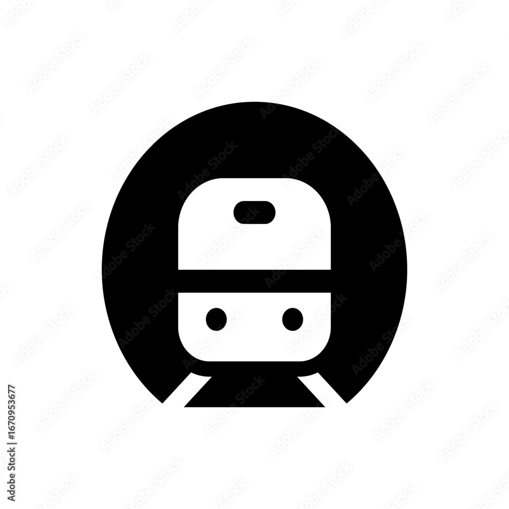 Poster a simple black and white icon featuring a white circle with a smaller black circle inside it on a sq