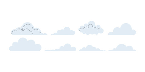 Collection of Cute Cartoon Clouds for Design Projects