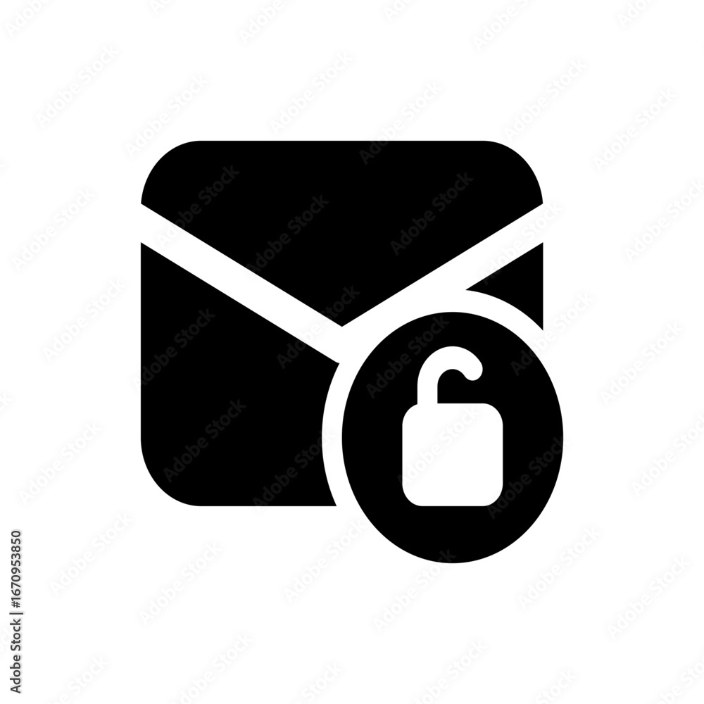 Poster illustration of four connected rounded squares arranged in a grid pattern on a white background desi