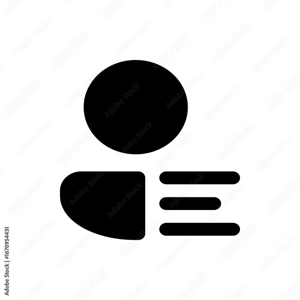 Poster black silhouette of three connected figures in a hierarchical structure on a white background displa