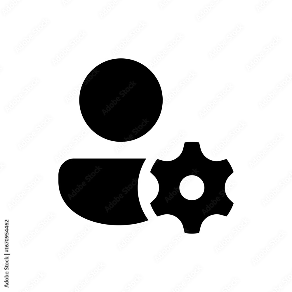 Poster person icon with a padlock in a circle indicating user privacy and security related to an account