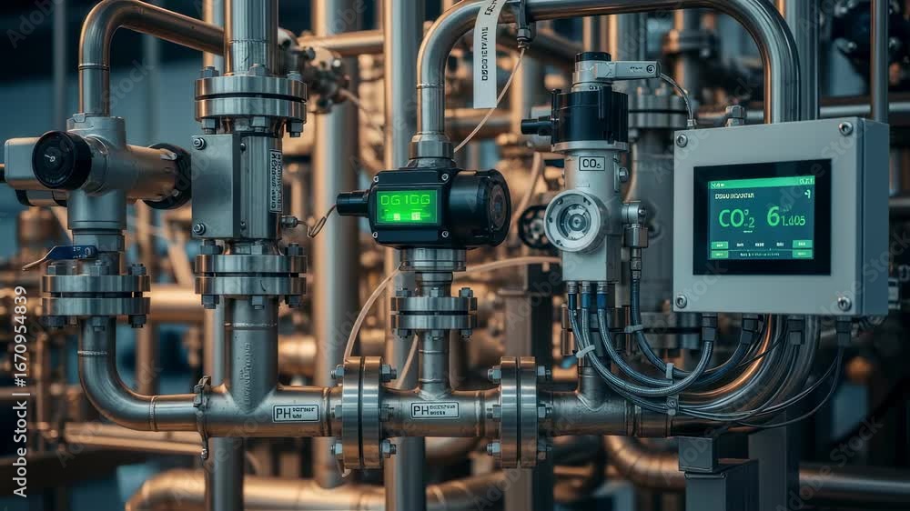 Poster detailed view of piping and instrumentation on a carbonneutral ammonia synthesis reactor skid highli