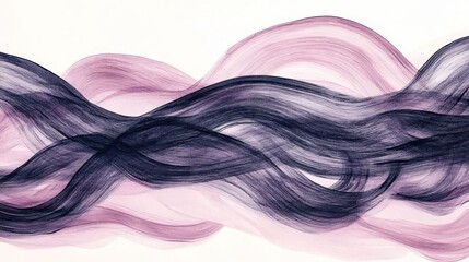 Abstract flowing lines in shades of purple and black, creating a dynamic visual rhythm.