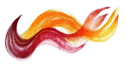 Abstract illustration of flowing waves in warm colors representing movement and energy.