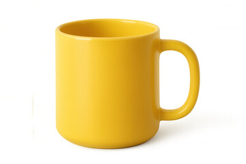 Simple yellow mug isolated on a transparent background, ideal for showcasing your designs or adding a touch of color to your projects