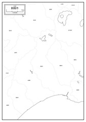 北海道釧路市の白地図データ