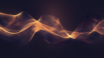 Abstract gold waves design on a dark background.