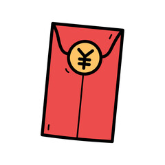 Red Envelope with Yen Symbol for Financial Celebrations