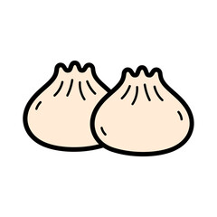 Delicious Dumplings on a White Background