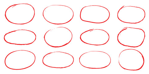 Hand-drawn black circles and ovals for highlighting text, Brush Stroke Oval Circle, For marking text, numbers, marker pen, pencil, logo, hand-drawn doodle grunge circle highlights doodle art. Eps 10. 