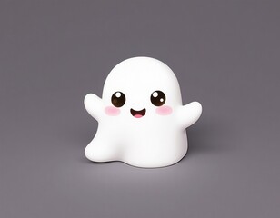 3Dグラフィックのかわいいおばけのイラスト